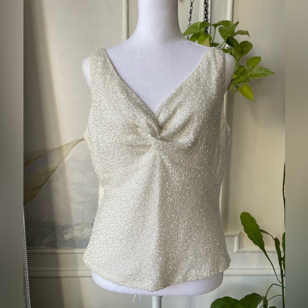 NWOT | J KARA NEW YORK BEADED SLEEVELESS TOP 🕊️